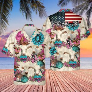 Farm Hawaiian Shirt, Charolais Happiness Flowers…