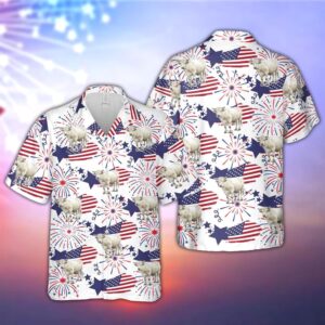 Farm Hawaiian Shirt, Charolais Happy Firework…