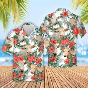 Farm Hawaiian Shirt, Charolais Hawaiian Shirt,…