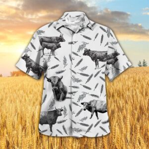 Farm Hawaiian Shirt, Charolais Pattern All…