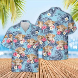 Farm Hawaiian Shirt, Charolais Sierra Blue…