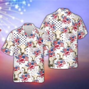 Farm Hawaiian Shirt, Charolais Us Flag…