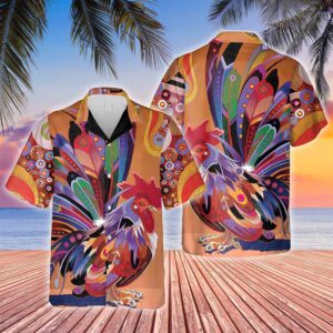 Farm Hawaiian Shirt, Chicken Art Hawaiian…