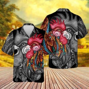 Farm Hawaiian Shirt, Chicken Black And…