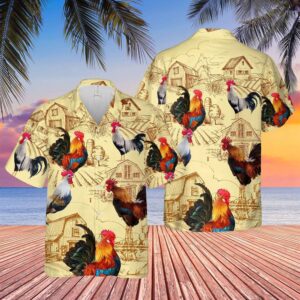 Farm Hawaiian Shirt, Chicken Farm Hawaiian…