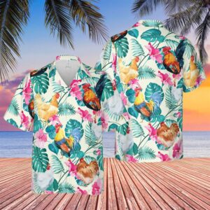 Farm Hawaiian Shirt, Chicken Hawaiian Shirt,…