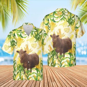 Farm Hawaiian Shirt, Corn Farm Gelbvieh…