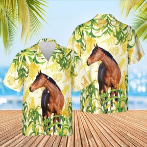 Farm Hawaiian Shirt, Corn Farm Horse…