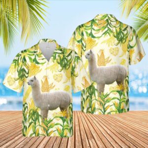 Farm Hawaiian Shirt, Corn Farm Llama…