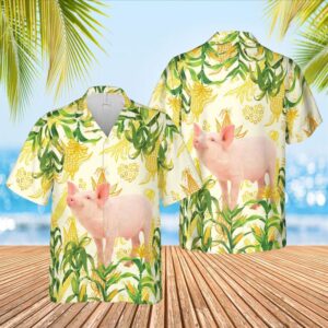 Farm Hawaiian Shirt, Corn Farm Pig…