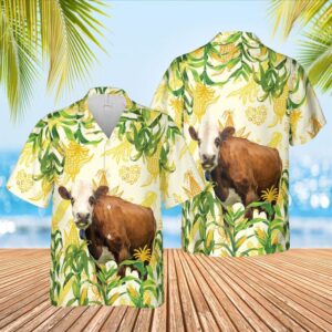 Farm Hawaiian Shirt, Corn Farm Simmental…