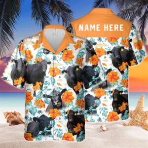 Farm Hawaiian Shirt, Custom Name Black…