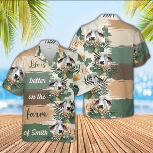 Farm Hawaiian Shirt, Custom Name Brahman…