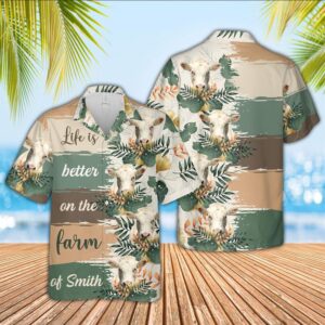 Farm Hawaiian Shirt, Custom Name Charolais…