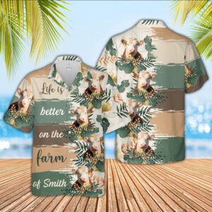 Farm Hawaiian Shirt, Custom Name Hereford…