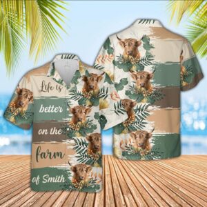 Farm Hawaiian Shirt, Custom Name Highland…