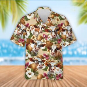 Farm Hawaiian Shirt, Dexter Cattle Coconut…