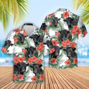 Farm Hawaiian Shirt, Dexter Cattle Hibucis…