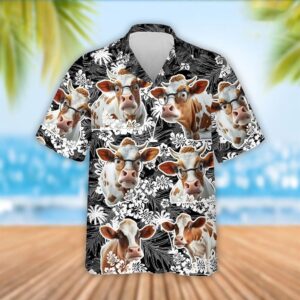 Farm Hawaiian Shirt, Dexter Cattle Palm…