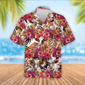 Farm Hawaiian Shirt, Dexter Cattle Red…