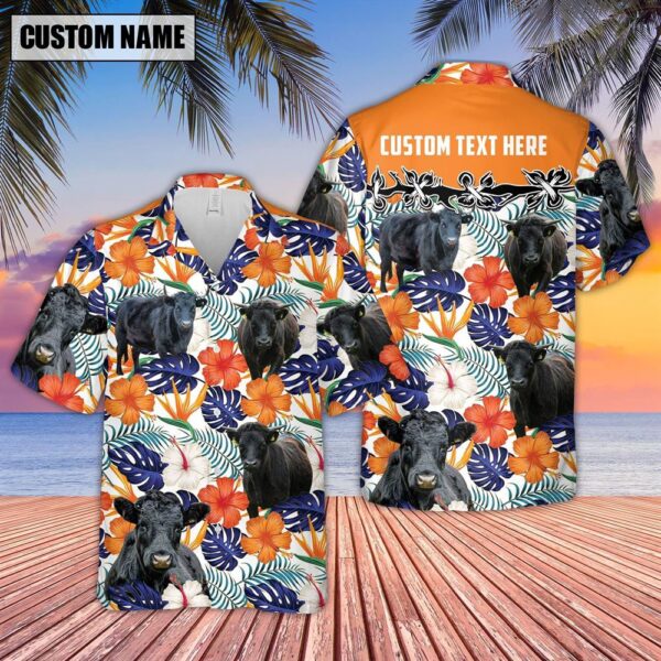 Farm Hawaiian Shirt, Dexter Hibiscus Blue Floral Custom Name 3D Hawaiian Shirt, Animal Hawaiian Shirt