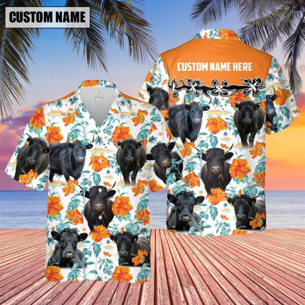 Farm Hawaiian Shirt, Dexter Hibiscus Floral Custom Name 3D Hawaiian Shirt, Animal Hawaiian Shirt