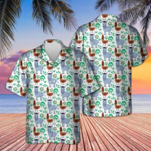 Farm Hawaiian Shirt, Donkey And Chicken…