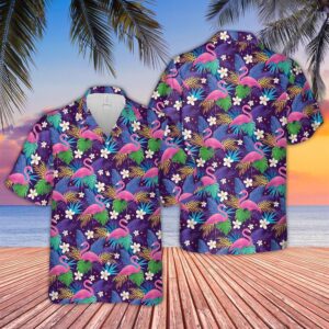 Farm Hawaiian Shirt, Flamingo Pattern D03…