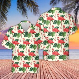 Farm Hawaiian Shirt, Flamingo Pattern D05…