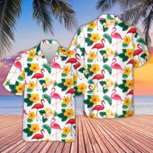 Farm Hawaiian Shirt, Flamingo Pattern D07…