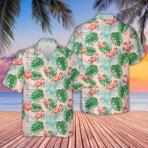 Farm Hawaiian Shirt, Flamingo Pattern D08…