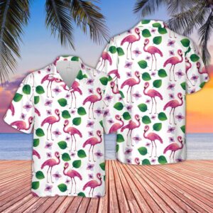 Farm Hawaiian Shirt, Flamingo Pattern D11…