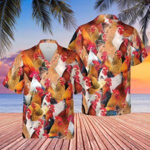 Farm Hawaiian Shirt, Flock Of Chicken…