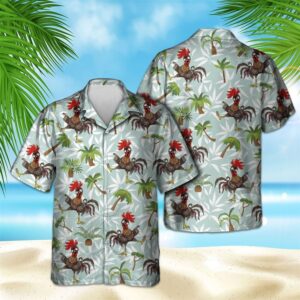 Farm Hawaiian Shirt, Funny Chicken Hawaiian…