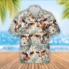 Farm Hawaiian Shirt, Funny Dexter Tropical Leaf Pattern Hawaiian Shirt, Summer Gift, Animal Hawaiian Shirt