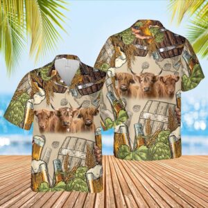 Farm Hawaiian Shirt, Funny Highland Cattle…