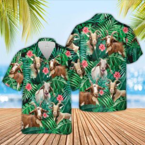 Farm Hawaiian Shirt, Goat 3D Hawaiian…