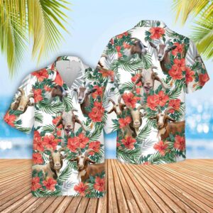 Farm Hawaiian Shirt, Goat Cattle Hibucis…