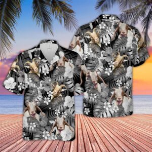 Farm Hawaiian Shirt, Goat Grey 3D…