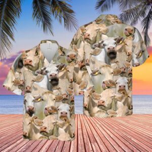 Farm Hawaiian Shirt, Herd Of Charolais…