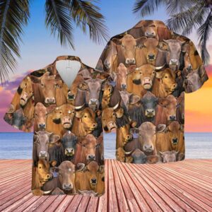 Farm Hawaiian Shirt, Herd Of Gelbvieh…