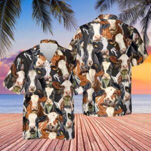 Farm Hawaiian Shirt, Herd Of Holstein…