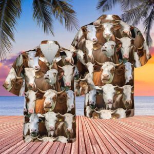 Farm Hawaiian Shirt, Herd Of Simmental…