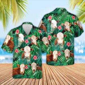 Farm Hawaiian Shirt, Hereford 3D Hawaiian…