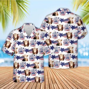 Farm Hawaiian Shirt, Hereford American Flag…