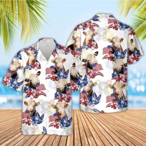 Farm Hawaiian Shirt, Hereford American Flowers…