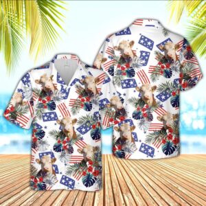 Farm Hawaiian Shirt, Hereford American Little…