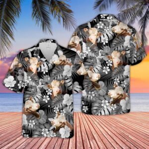 Farm Hawaiian Shirt, Hereford Grey 3D…