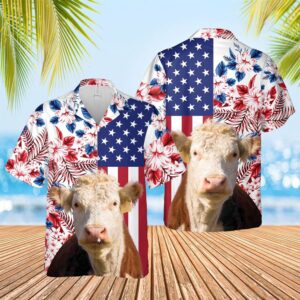 Farm Hawaiian Shirt, Hereford Us Flag…