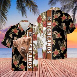 Farm Hawaiian Shirt, Hibiscus Flowers Highlands…